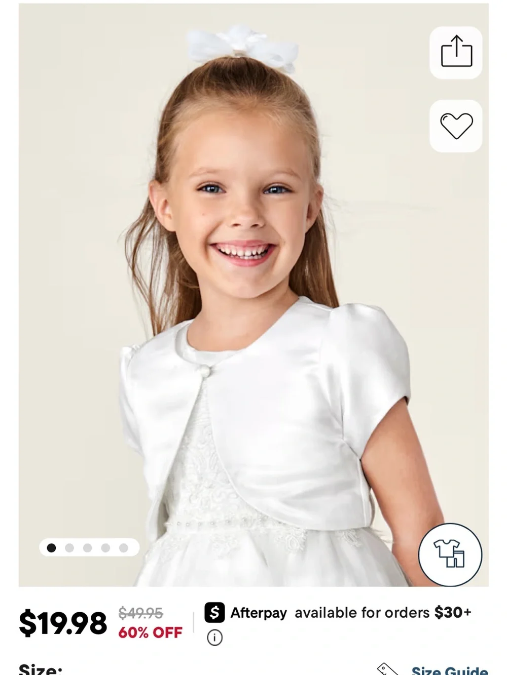 Gymboree White Short Sleeve Bolero Jacket